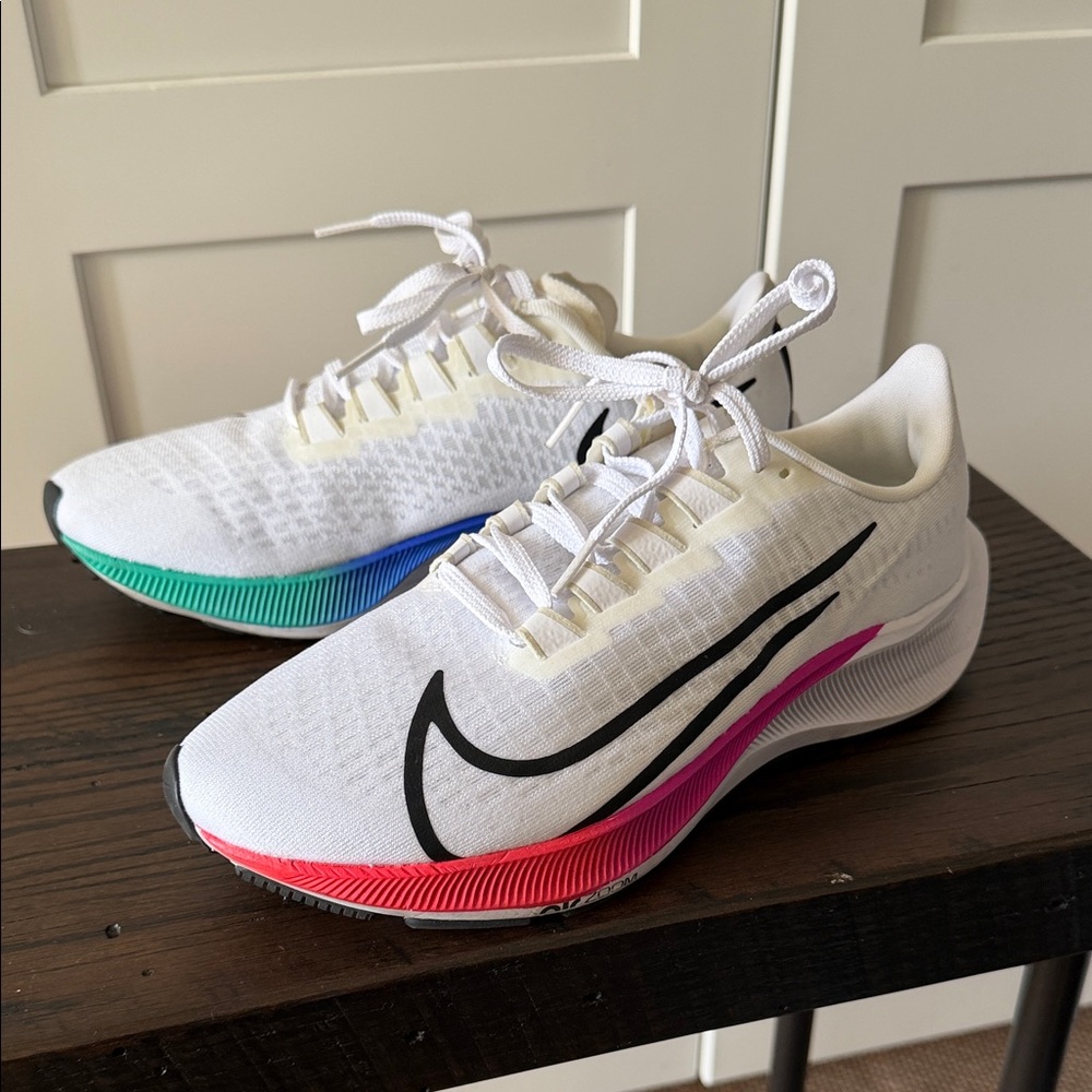 Nike White Sneakers with Colorful Sole